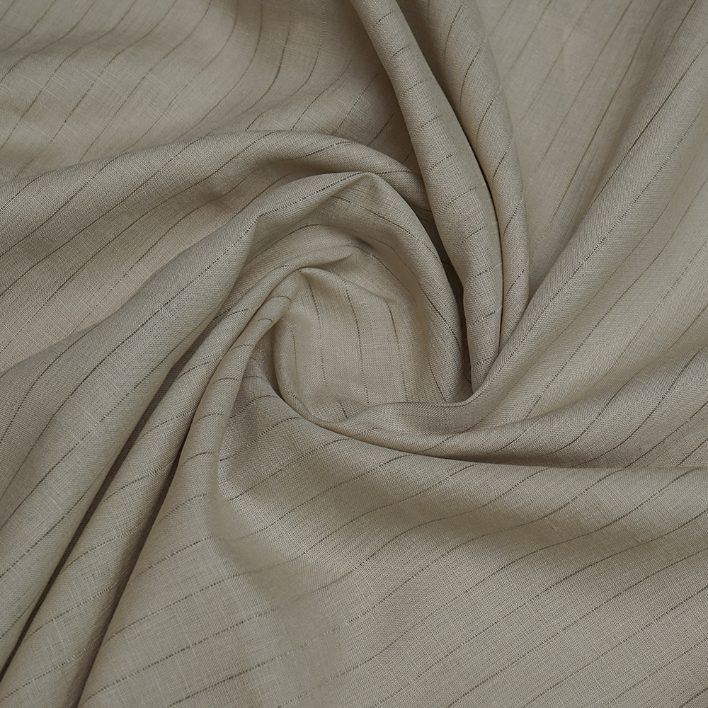 Burgoyne 100 Pure Linen Beige Stripes Fabric Linen Avenue